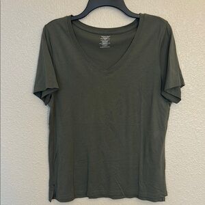 Olive V-Neck Women's Top
